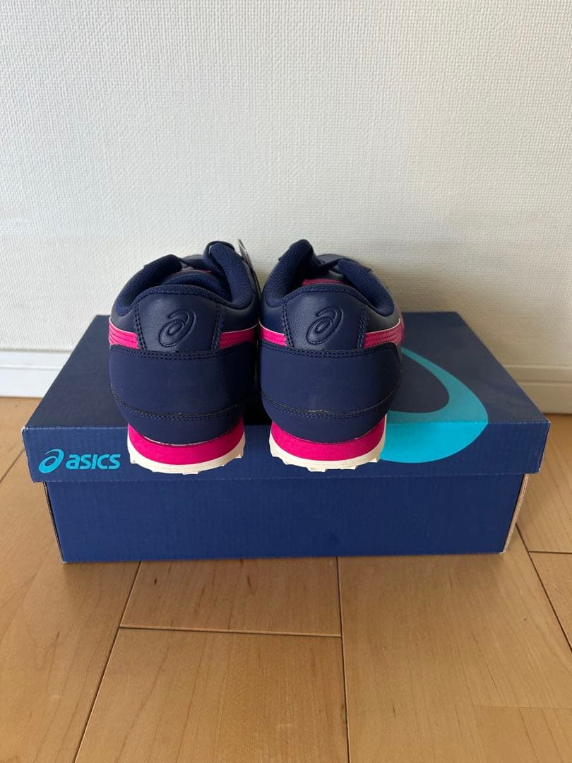 asics ゴルフシューズ　スパイクレス　ネイビー