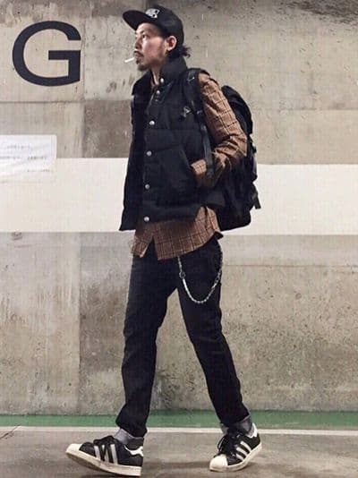 キング高友　ステューシー ウールダウンベスト フード付き ダウンベスト