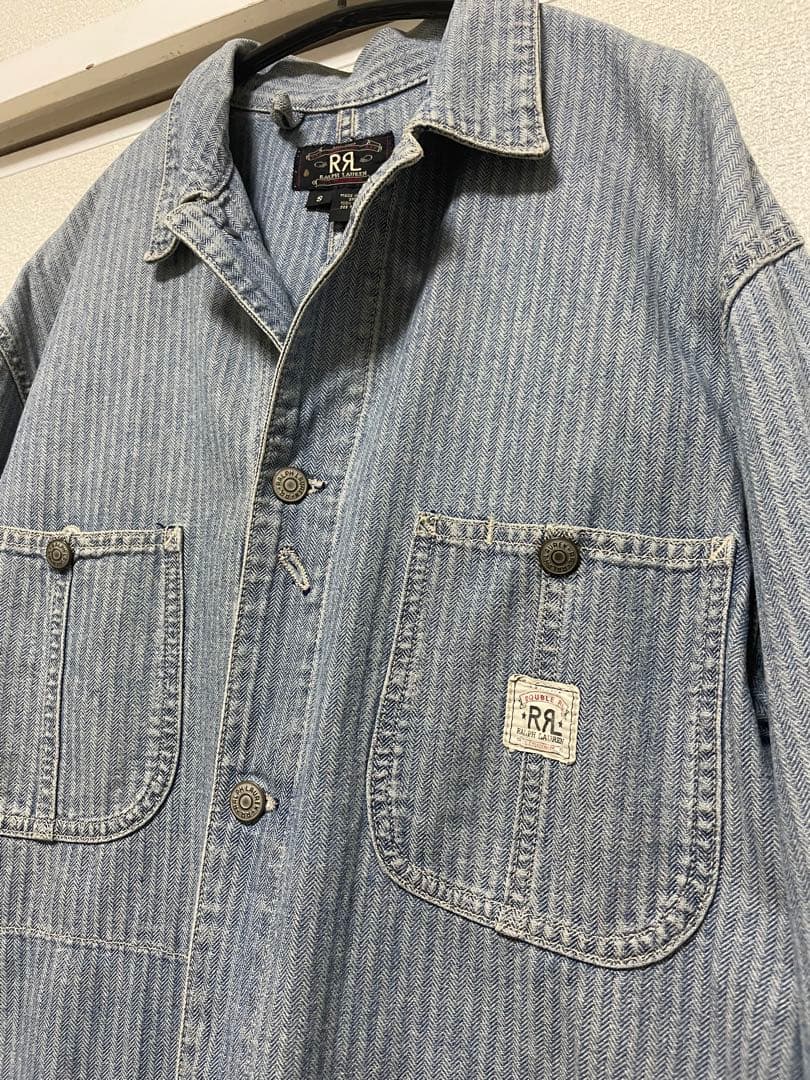 RRL デニムカバーオール ヘリンボーン 90s 三ツ星 USA製 サイズＳ