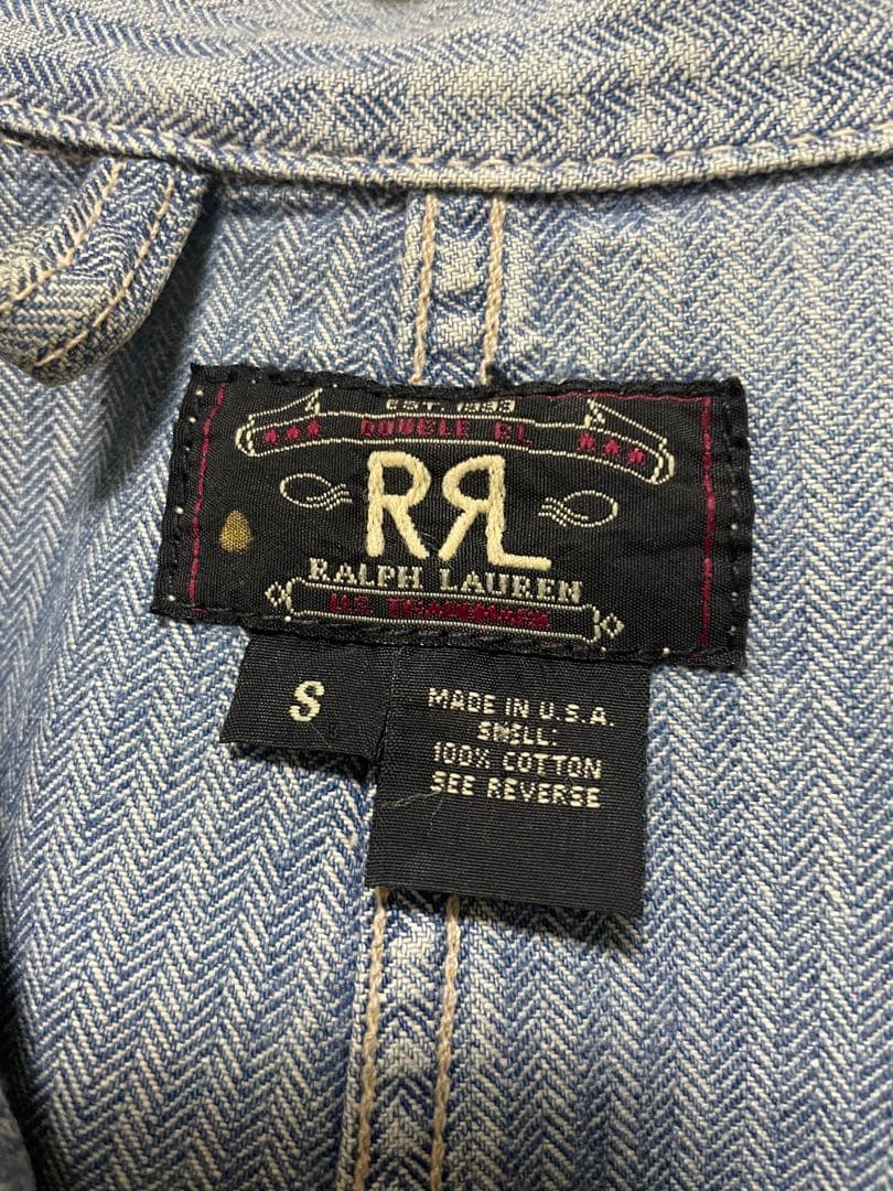 RRL デニムカバーオール ヘリンボーン 90s 三ツ星 USA製 サイズＳ