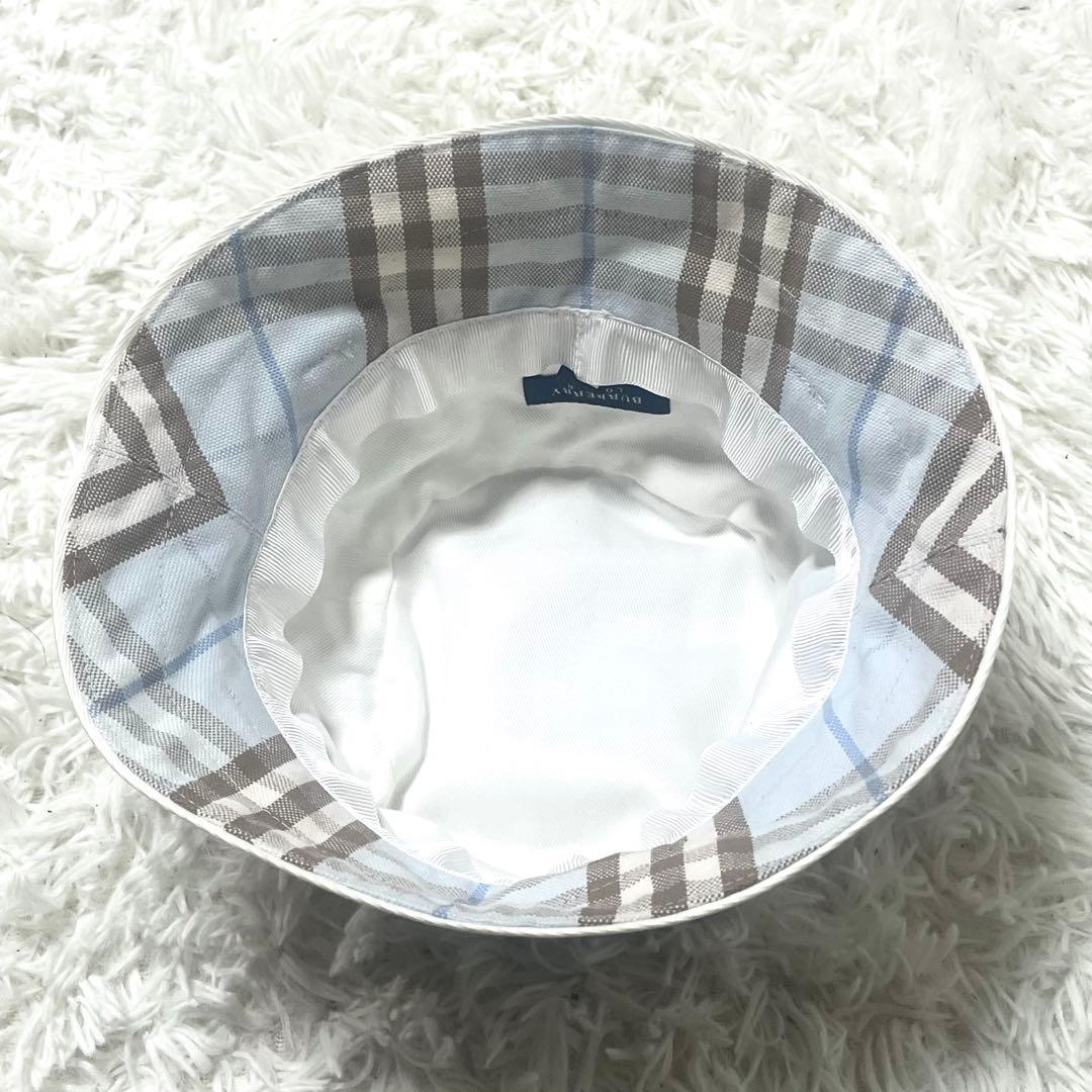 美品　バーバリー　ロンドン　チェック柄バケットハット　 Lサイズ