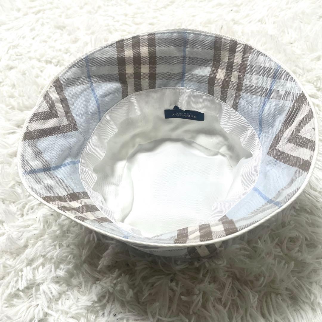 美品　バーバリー　ロンドン　チェック柄バケットハット　 Lサイズ