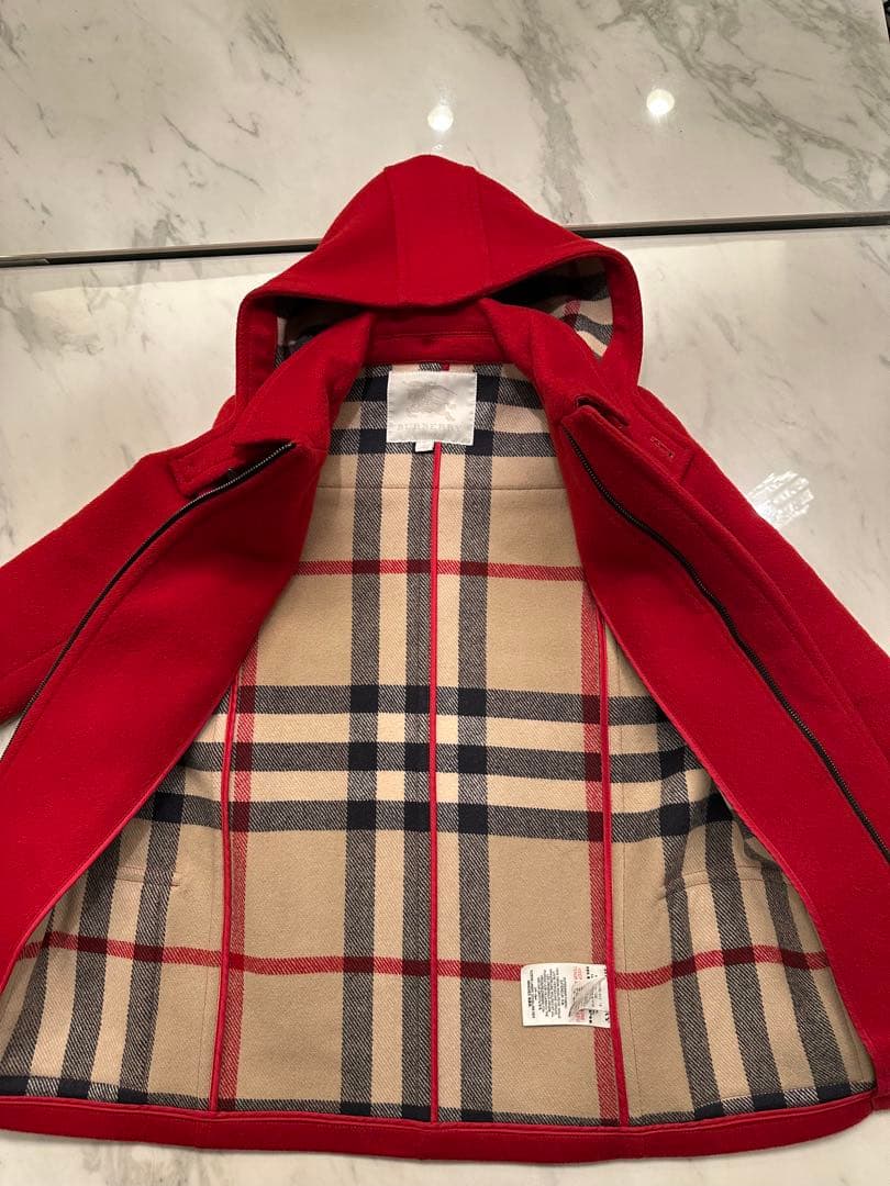 バーバリー ウール コート ダッフルコート 赤　子供用　8Y 128