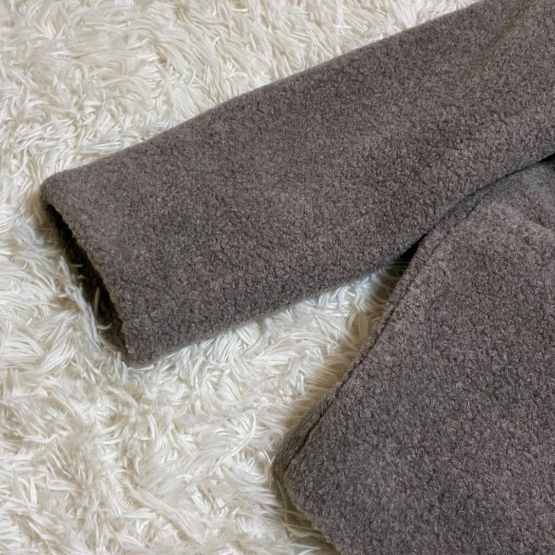 北欧、くらしの道具店　大人のためのウール混ボアコート（マフラー付）/モカブラウン