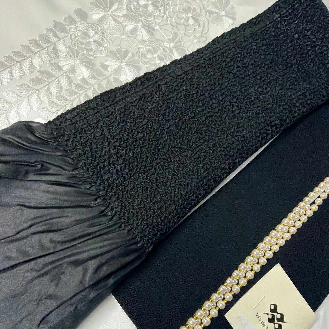 新品　帯締め　帯揚げ　半襟　重ね襟　セット　振袖用　2026年モデル品　黒