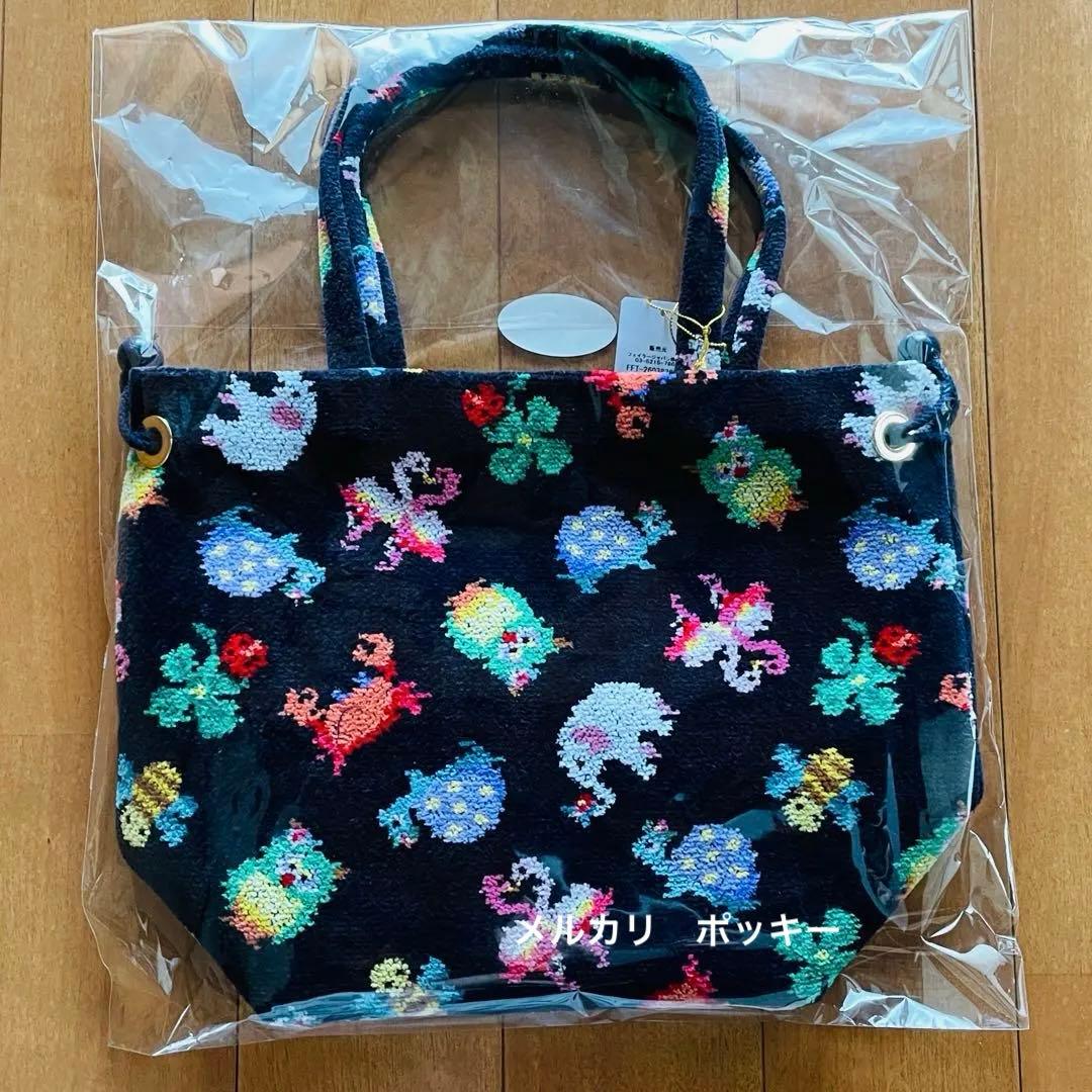 美容家　神崎恵×フェイラー　ファンキーフォーチュン巾着トートバッグ　ネイビー