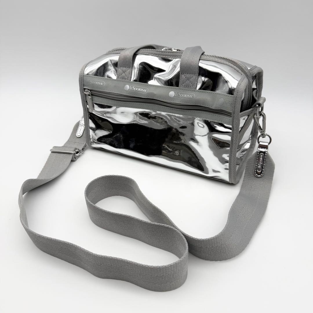 【極美品】レスポートサック 2way ショルダー ハンドバッグ ミラー シルバー