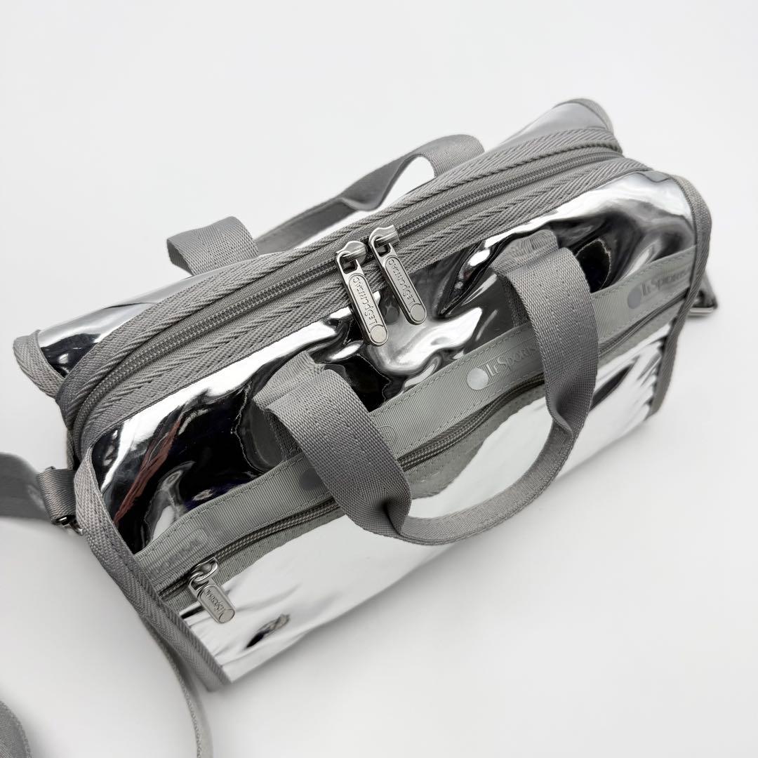 【極美品】レスポートサック 2way ショルダー ハンドバッグ ミラー シルバー