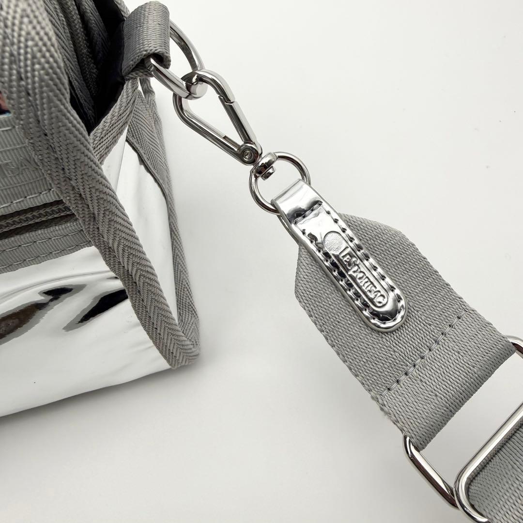 【極美品】レスポートサック 2way ショルダー ハンドバッグ ミラー シルバー