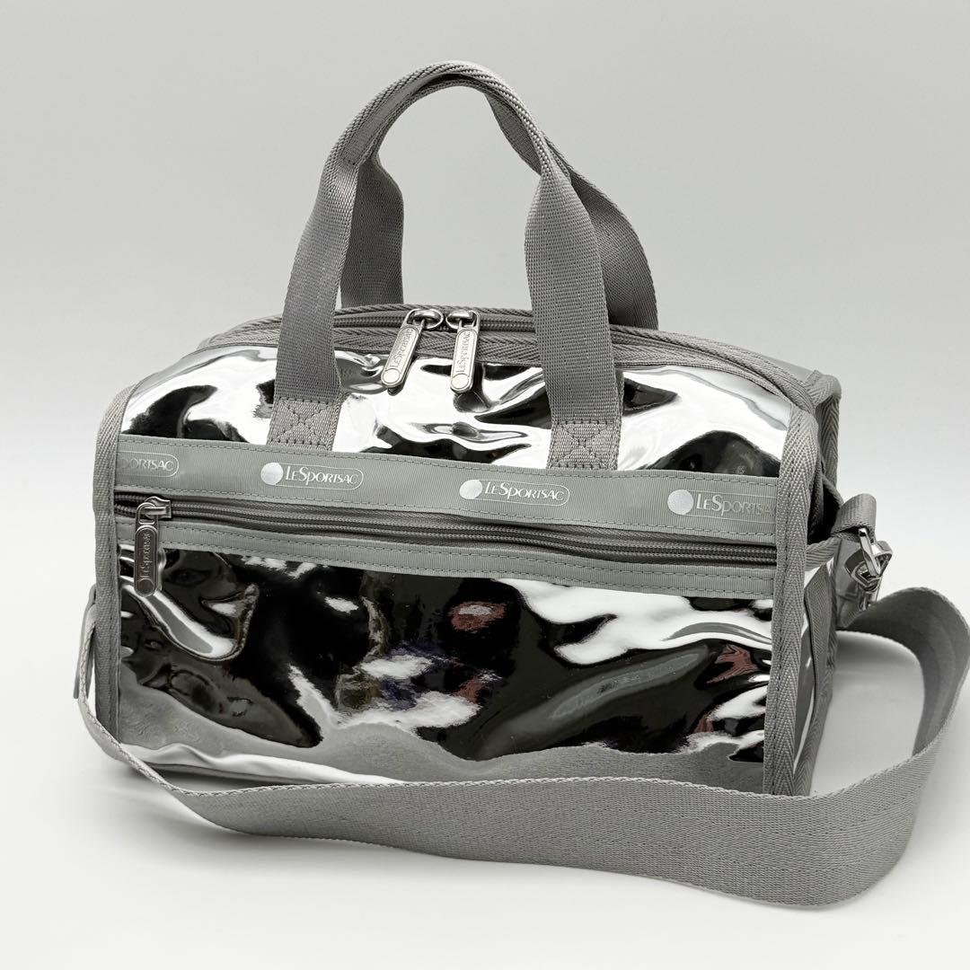 【極美品】レスポートサック 2way ショルダー ハンドバッグ ミラー シルバー