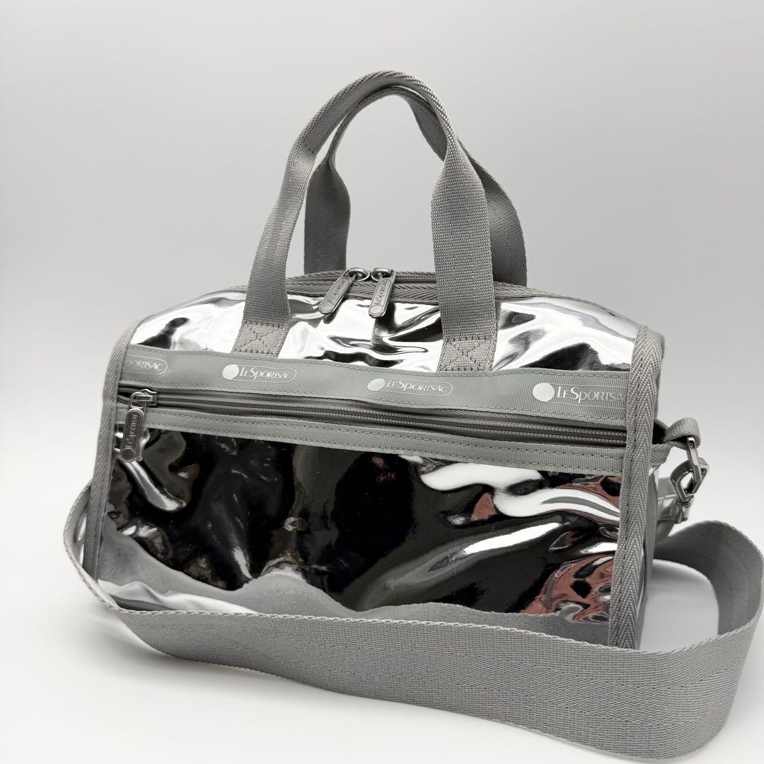 【極美品】レスポートサック 2way ショルダー ハンドバッグ ミラー シルバー