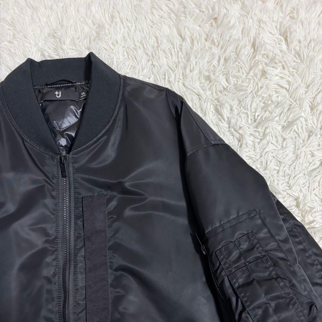【極美品】UNIQLO +J ハイブリッドダウンオーバーサイズMA-1 ブラック