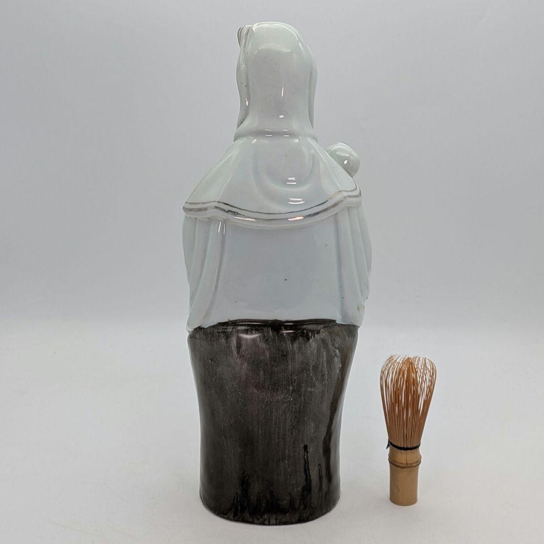 中国九江人形 子安観音菩薩像 観世音菩薩 龍上観音 仏教 仏像 景徳鎮