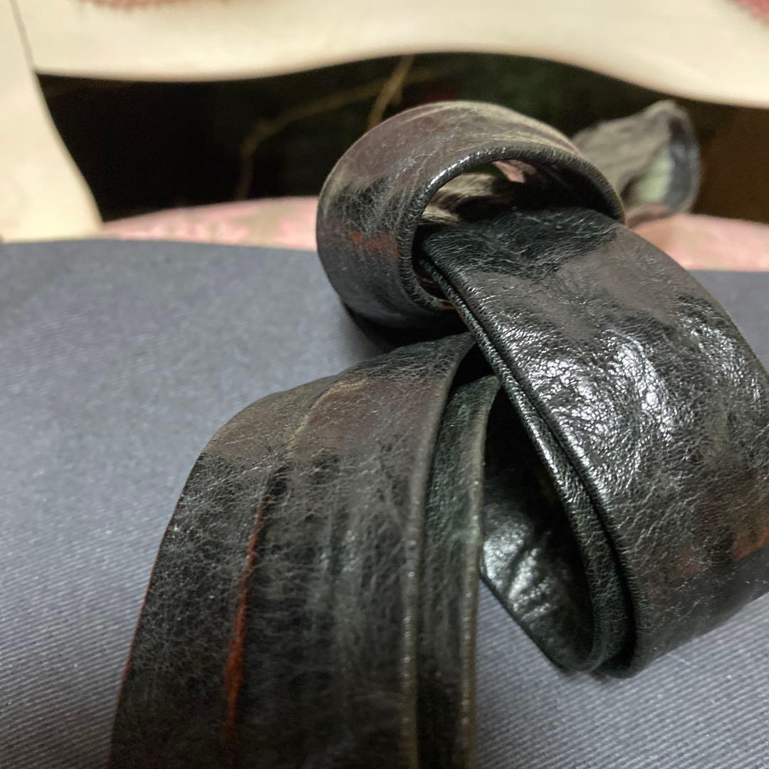 キャロルクリスチャンポエル　黒レザーネクタイ sv925 プラスクロスカスタム