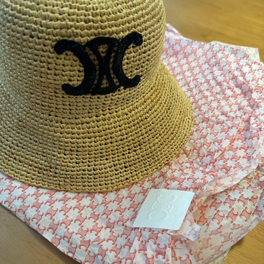 celine 新品タグ付 トリオンフ ラフィアハット