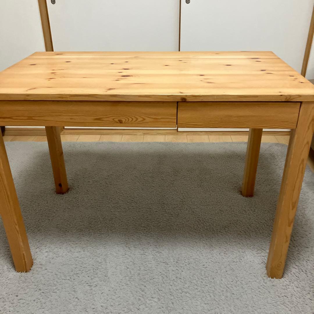 無印良品　学習机　パイン材　パソコンディスク