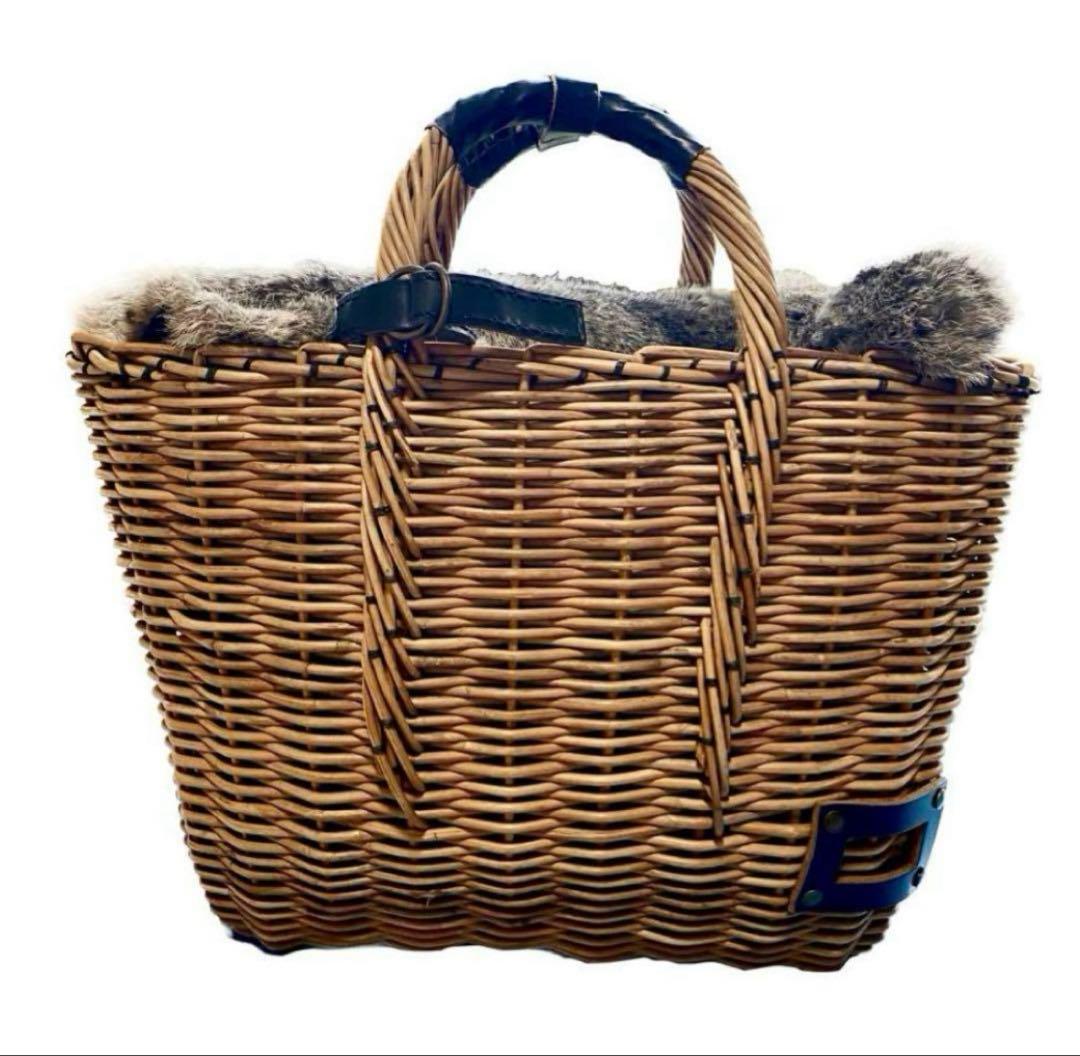 【11月30日までセール】 ebagos エバゴス　カゴバッグ　ラビットファー