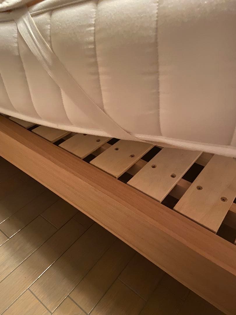 無印良品　タモ材ベッドとマットのセット　クイーン