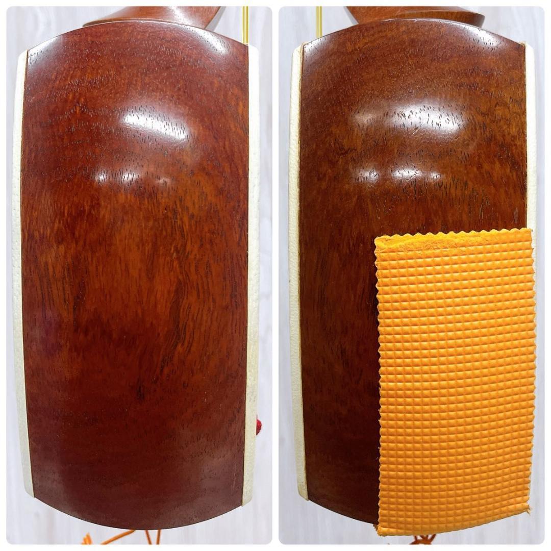 三味線 細棹 丸打胴 動物皮 ハードケース・撥・駒付き 和楽器 皮やぶれなし