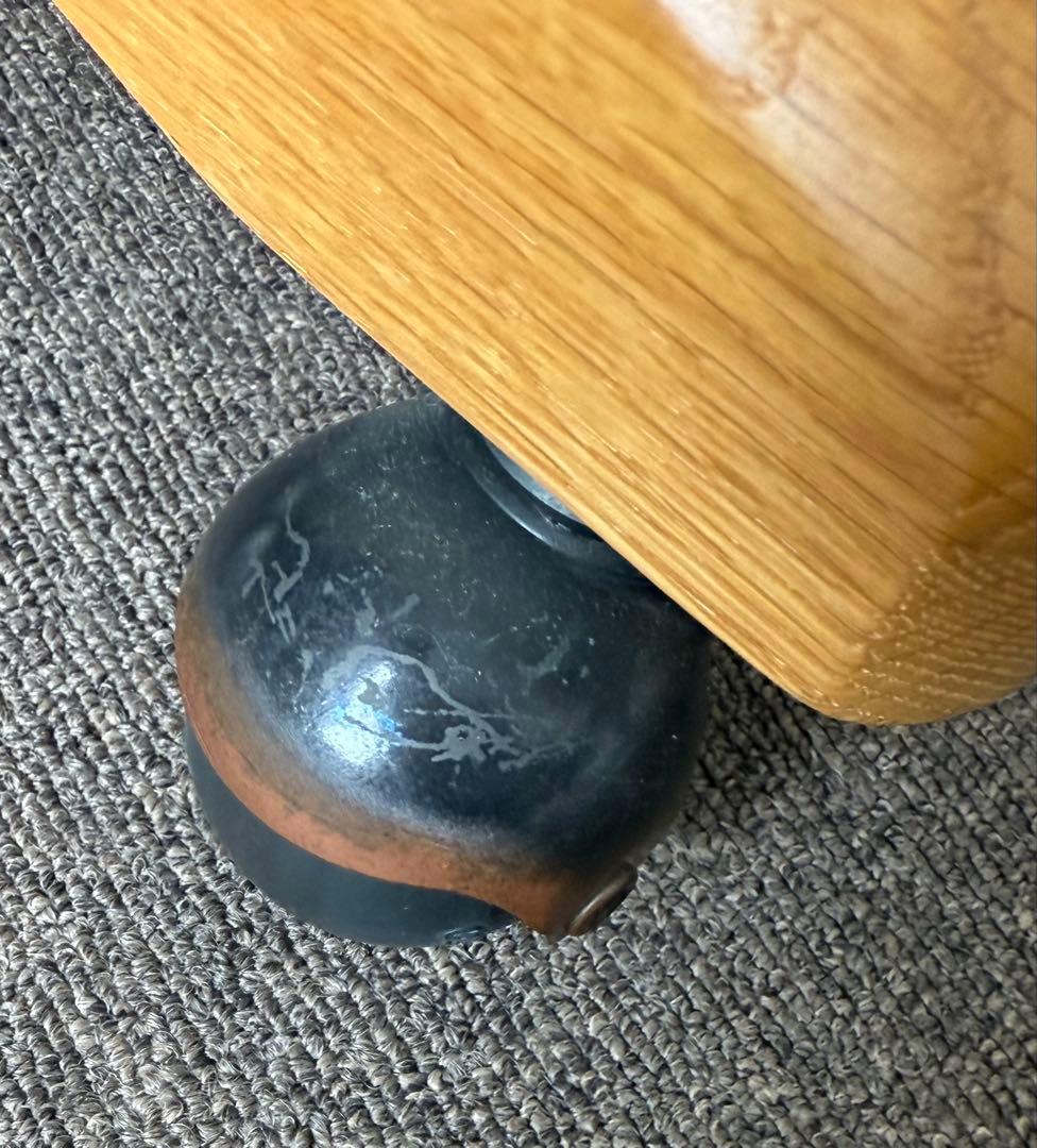 かな ナガノインテリア 天然木 回転式 ダイニングチェア (キャスター付)