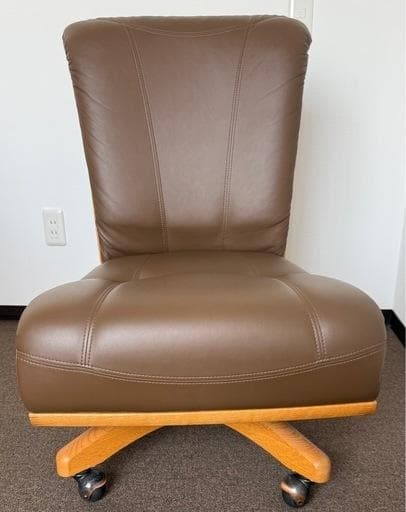 かな ナガノインテリア 天然木 回転式 ダイニングチェア (キャスター付)