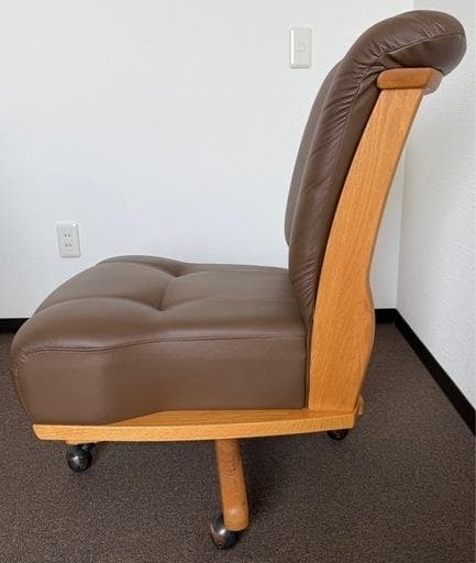 かな ナガノインテリア 天然木 回転式 ダイニングチェア (キャスター付)