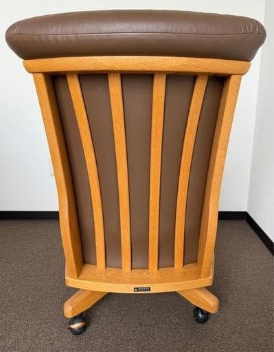 かな ナガノインテリア 天然木 回転式 ダイニングチェア (キャスター付)