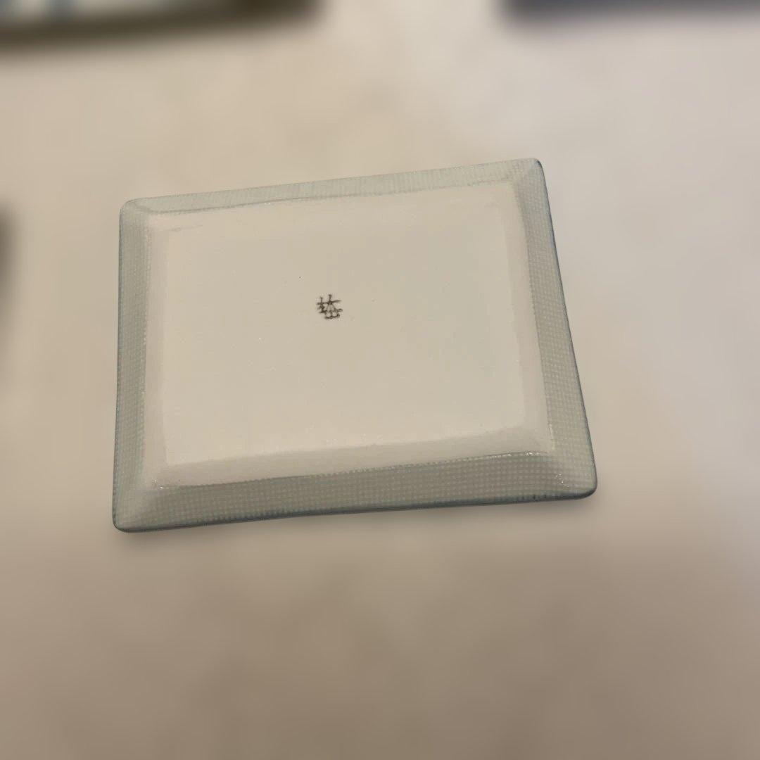 砥部焼　梅山窯　布目角皿コレクション8点セット