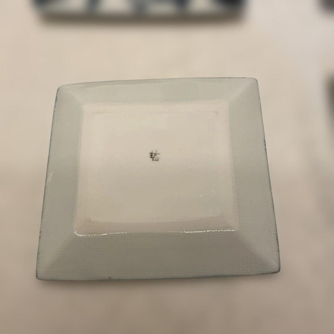 砥部焼　梅山窯　布目角皿コレクション8点セット