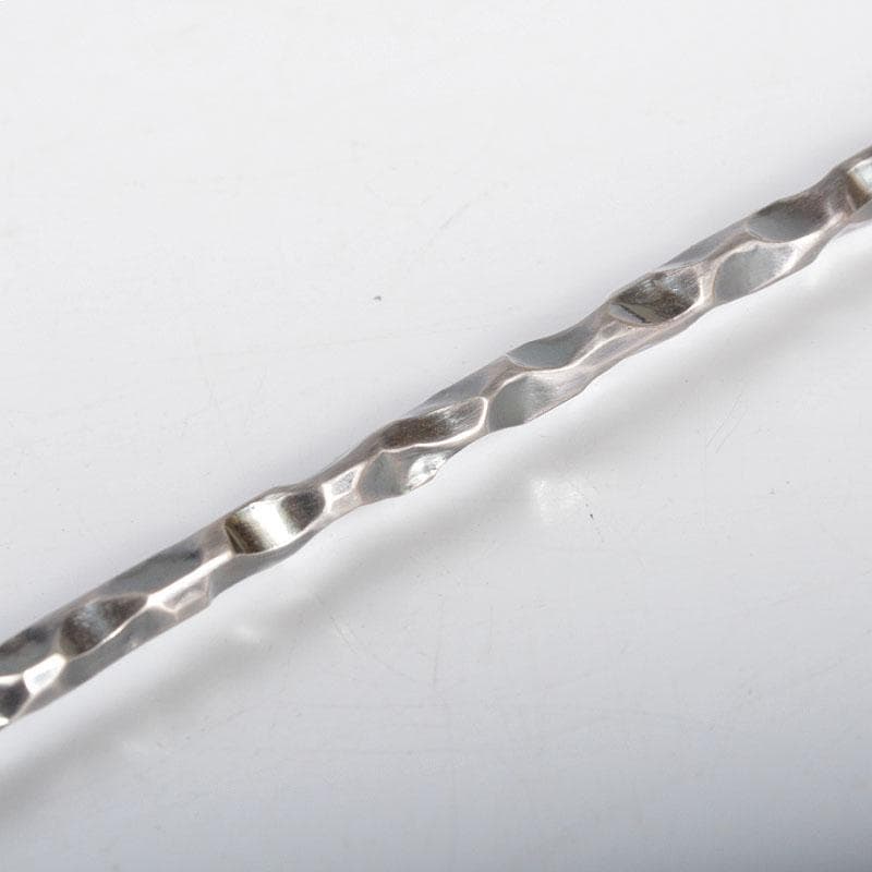 鶴岡鉦次郎　銀製　SILVER刻印　鎚目　匙　約36g　共箱　M　R4329