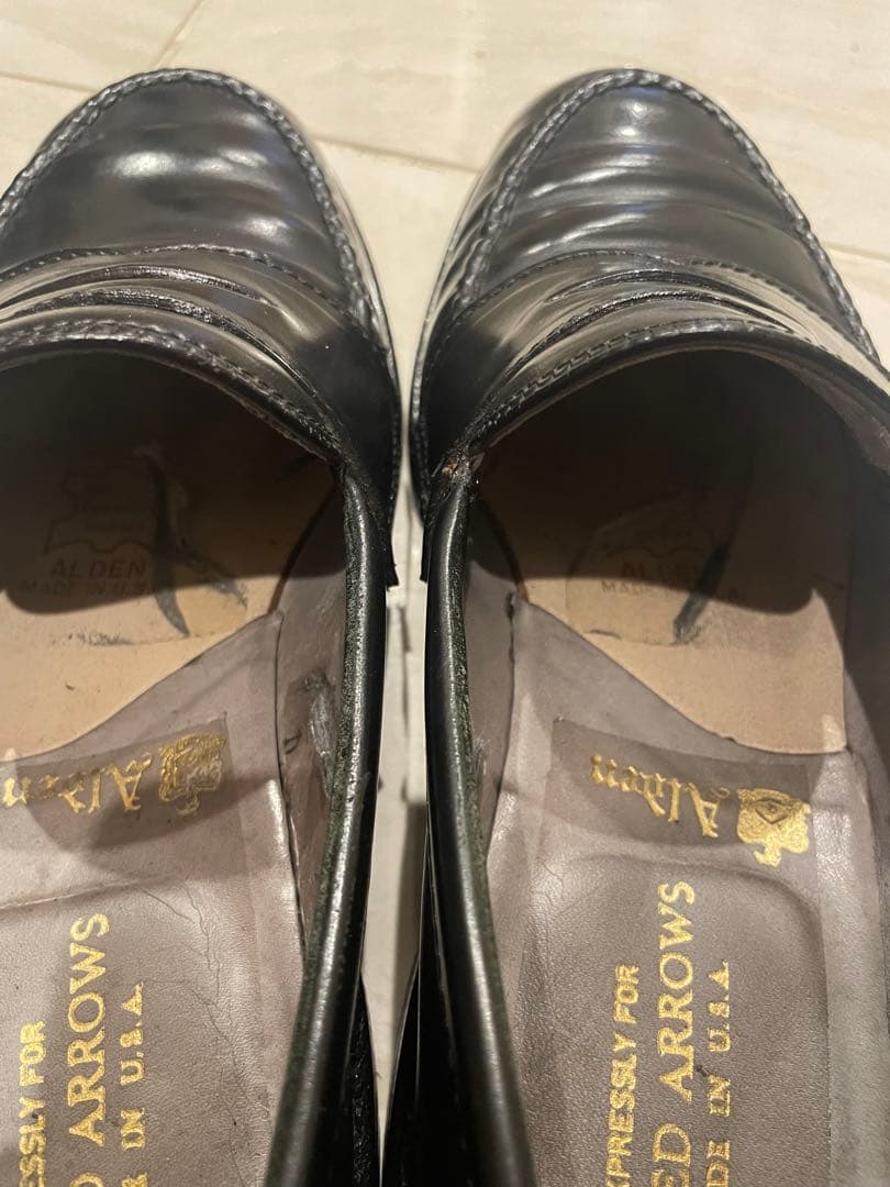 Alden 9636 6D 一部革裂けあり コードバン ローファー