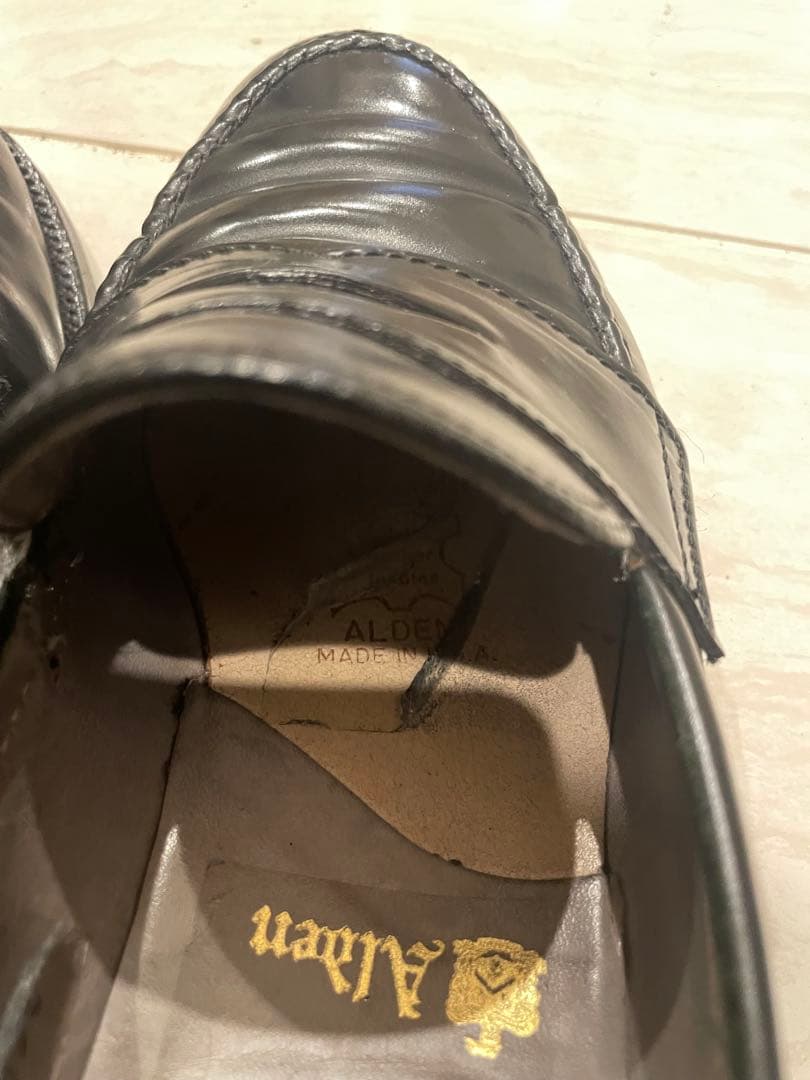 Alden 9636 6D 一部革裂けあり コードバン ローファー