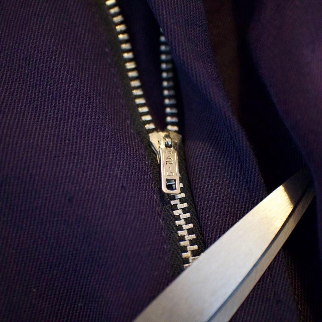 50-60s ギャバジン スラックス パンツ ナス紺　紙フラッシャー