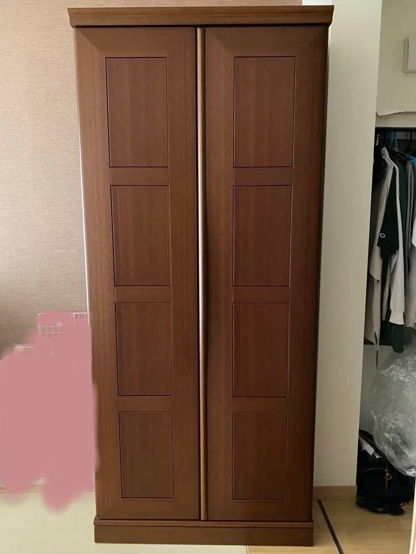 府中婚礼家具　洋服ダンス　クローゼット　桐製両開き　桐製家具　タンス　ブラウン