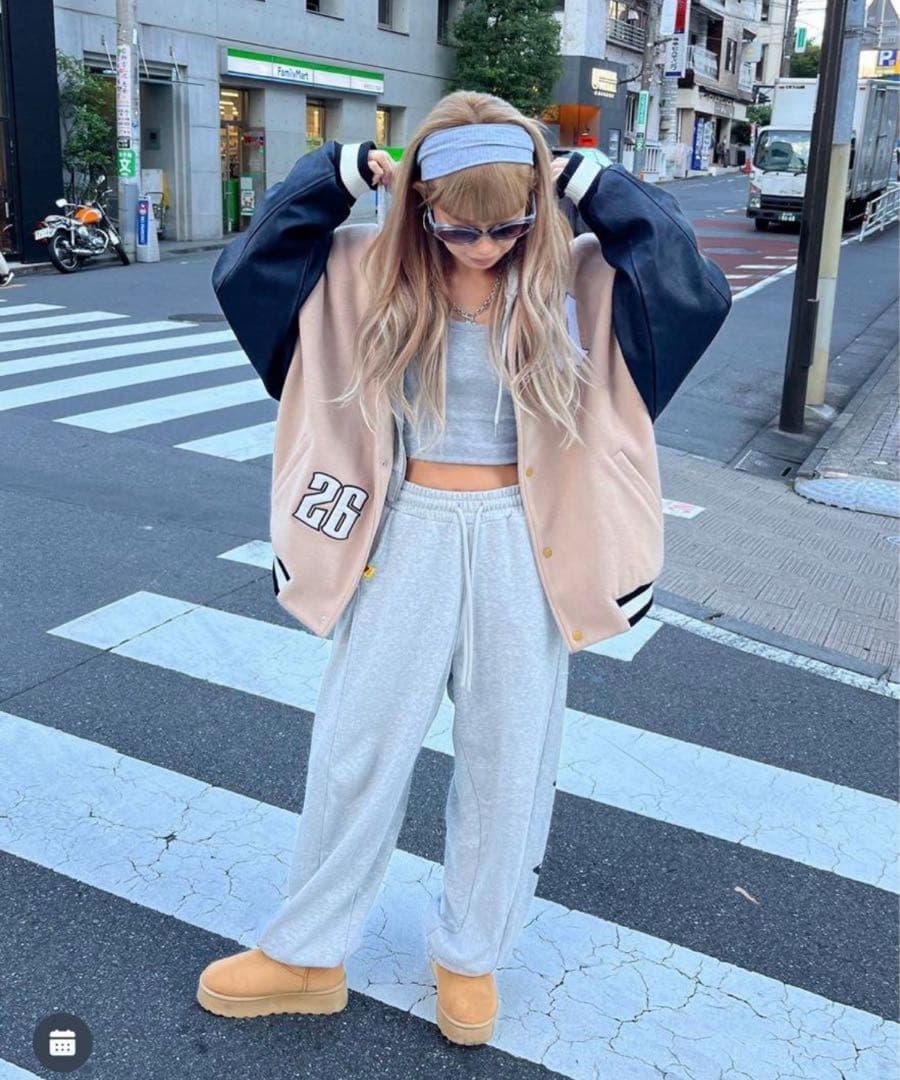 Mineyオリジナル★mobile orderスタジャン★ブラック×ベージュ