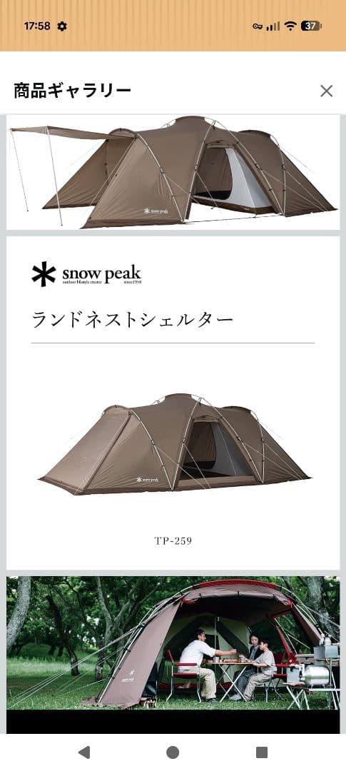 使用1度のみ！美品　ランドネストシェルター　 peak キャンプテント