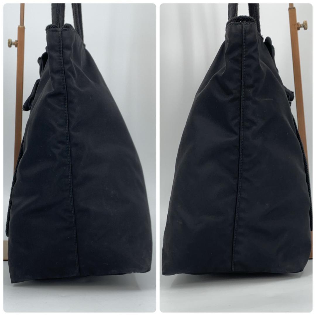 プラダ リボン フィオッコ トートバッグ ショルダーバッグ ゴールドロゴ