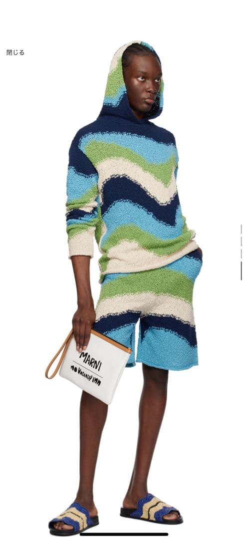 MARNI ブルーインターシャ　ショートパンツ サイズ46