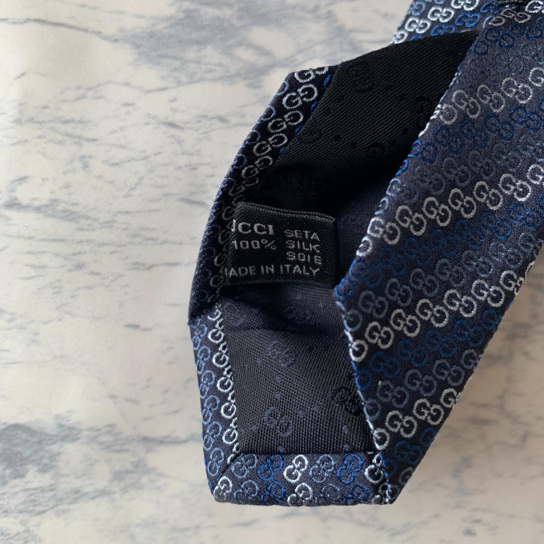 【未使用】GUCCI ネクタイ インターロッキングG柄 シルク 高級感