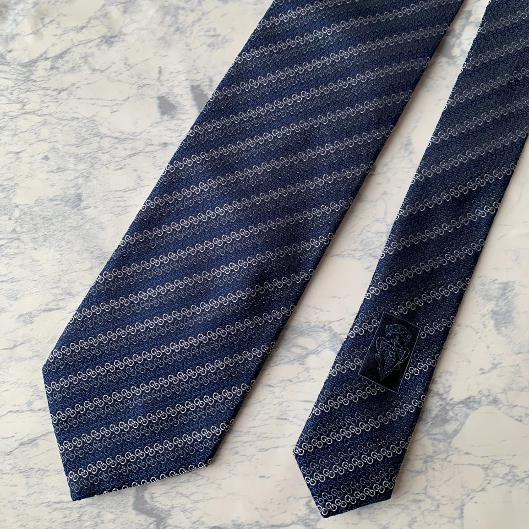 【未使用】GUCCI ネクタイ インターロッキングG柄 シルク 高級感