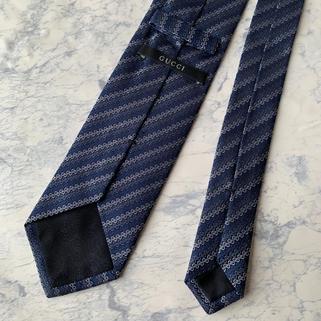 【未使用】GUCCI ネクタイ インターロッキングG柄 シルク 高級感
