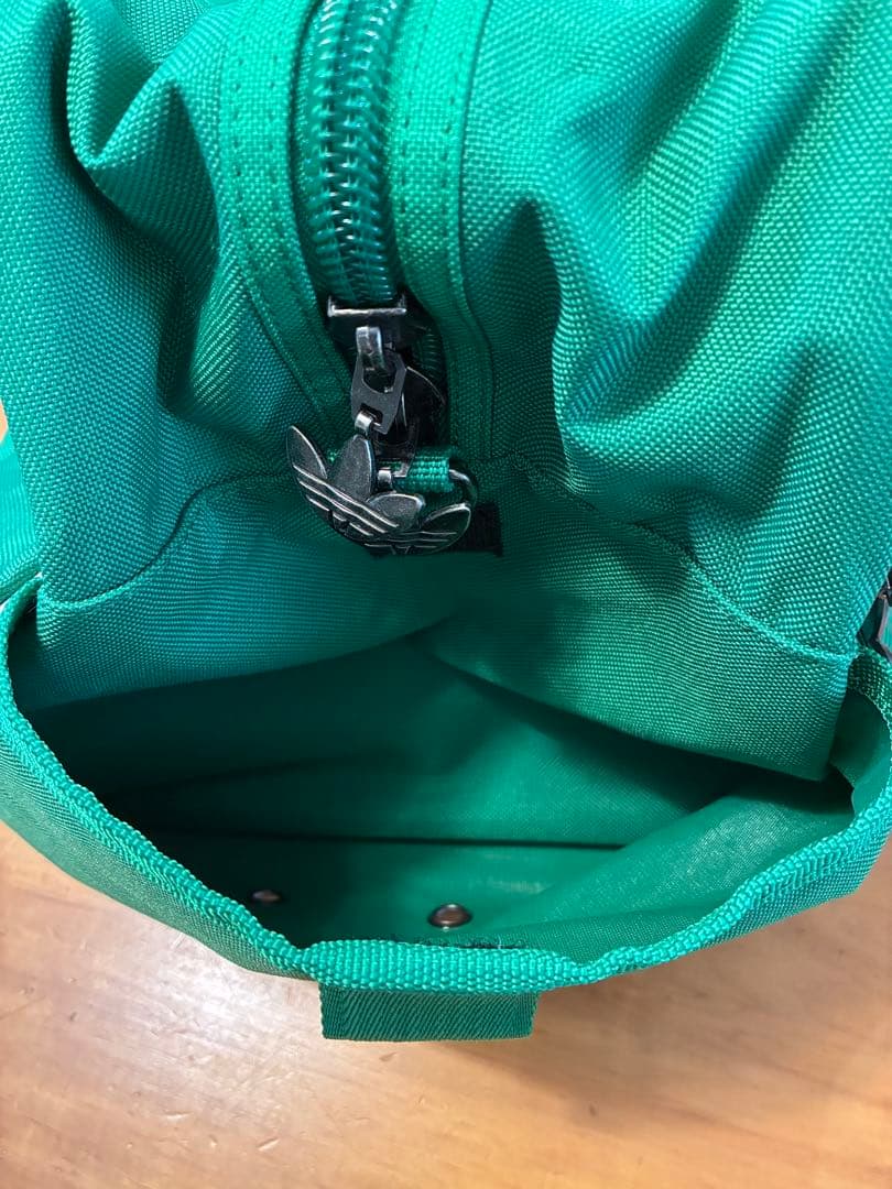 90s adidas ボストンバッグ 緑 ショルダー付き トレフォイル 2way