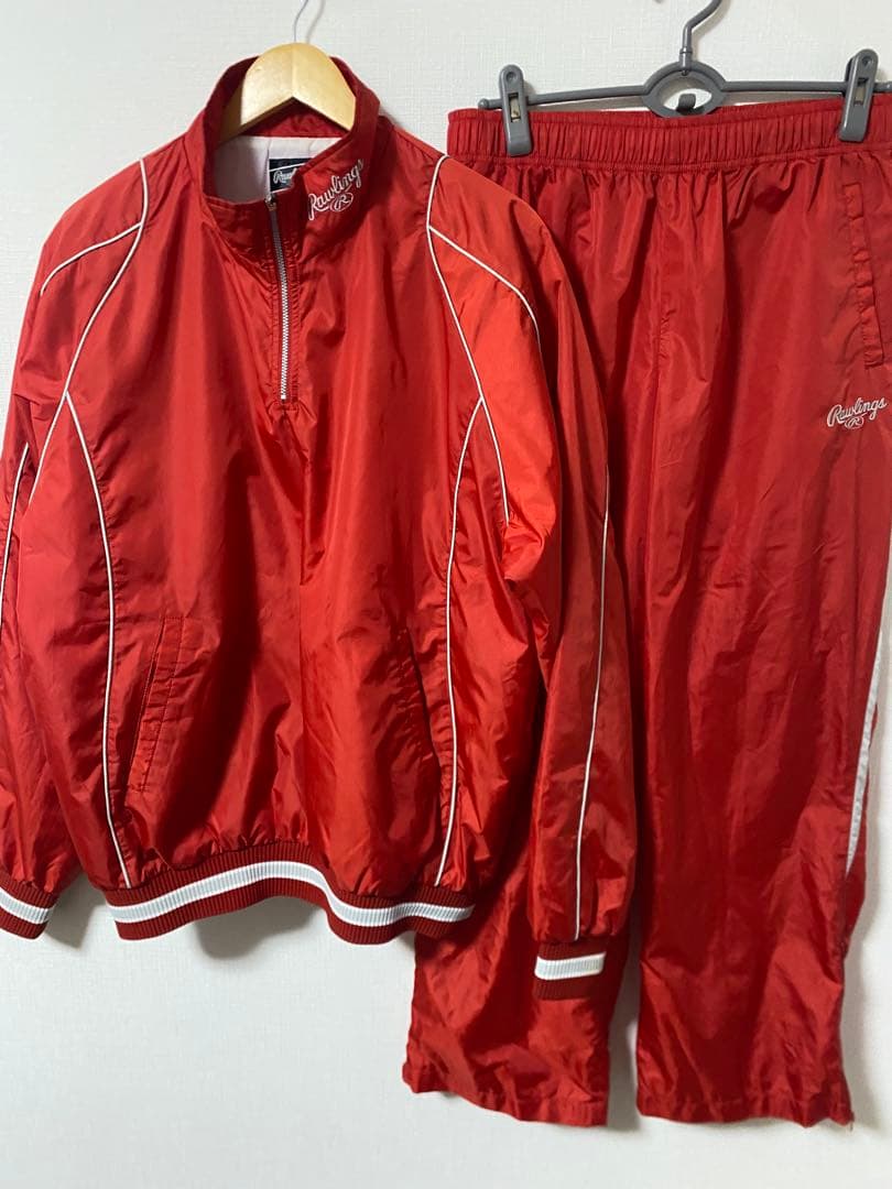 Rawlingsローリングス 野球 アシックスハーフジップ 上下セットアップ O