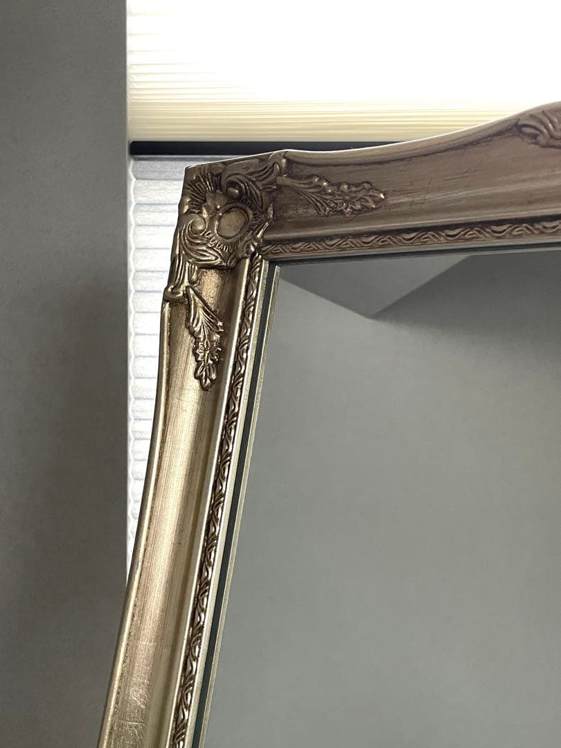 スタンドミラー　全身鏡　アンティーク調　ゴールド　たのメル便　送料込み