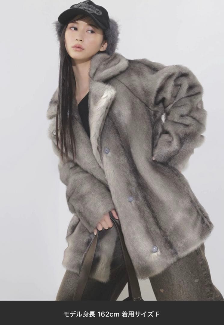 【美品】ミディフェイクファーコート2025AW