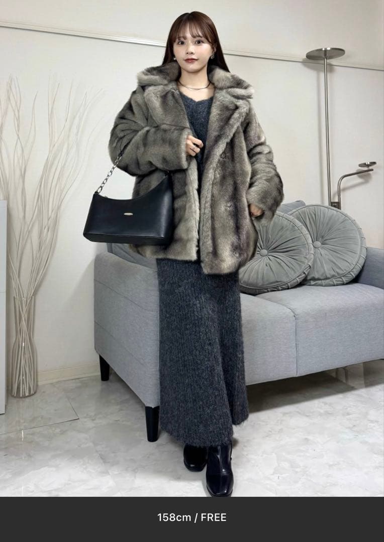 【美品】ミディフェイクファーコート2025AW