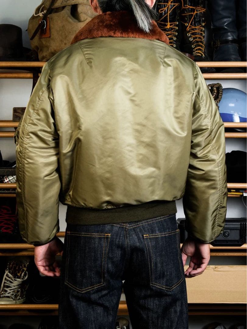 サイズ38M希少 B-15B 初期型 復刻 MA-1 no.3220規格 馬革