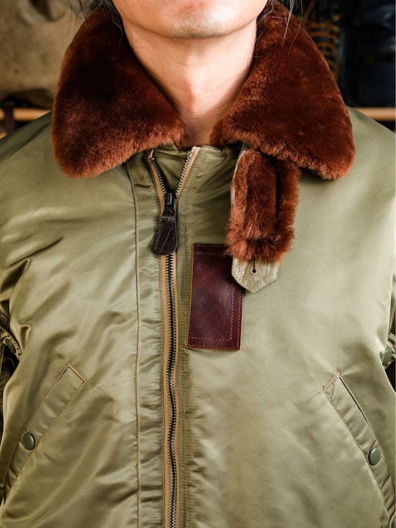 サイズ38M希少 B-15B 初期型 復刻 MA-1 no.3220規格 馬革