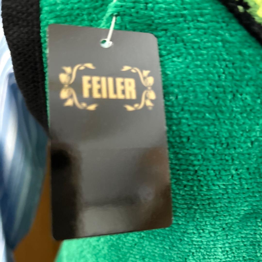 【新品】FEILER(フェイラー) グリーン×黒×マルチ エプロン/花柄