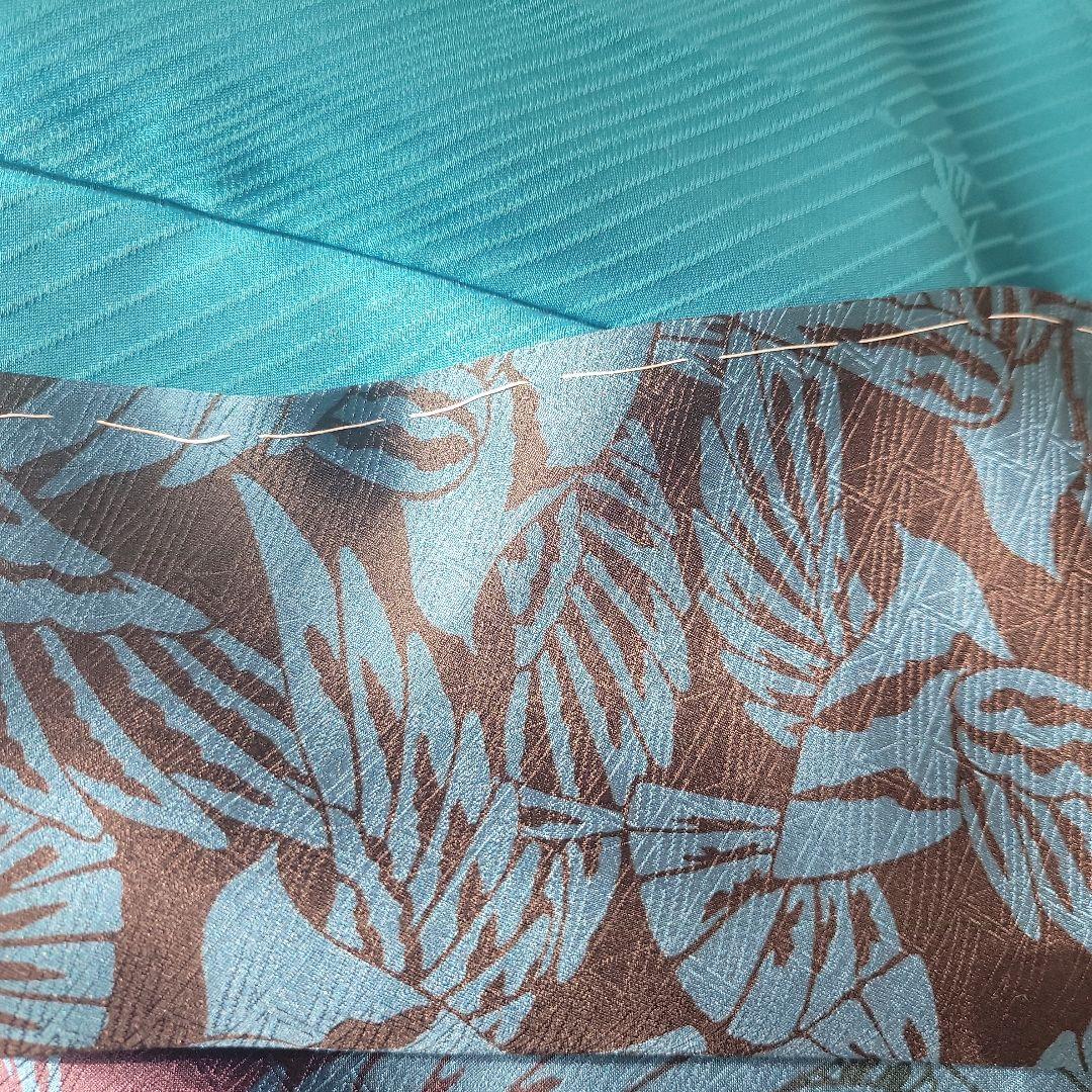 斉藤三才　着物　小紋　青　紫　鳥　鳩　作家　高級　しつけ付き